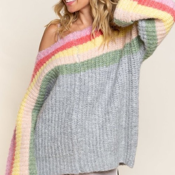 🌈 🎂 POL RAINBOW CAKE SWEATER - Picture 7 of 8